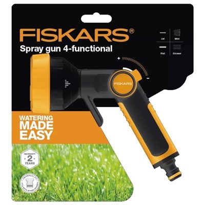 Пистолет-распылитель Fiskars 1020446 регулируемый с 4 функциями - фото 8144